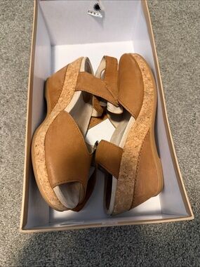 Dansko Women's Tan Cork Wedge Sandals